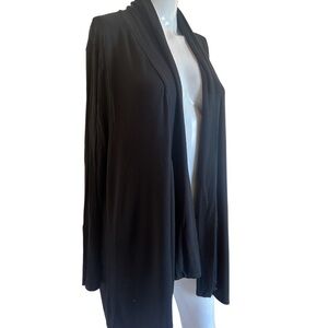 Misia Black Open-Front Draped Cardigan
